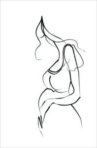 pregnant woman line drawing
